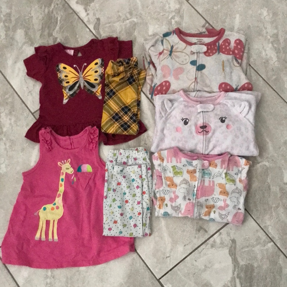 TODDLER GIRLS Variety Pack | Pjs and Match Set | Bundle of 7 Pieces | 24…